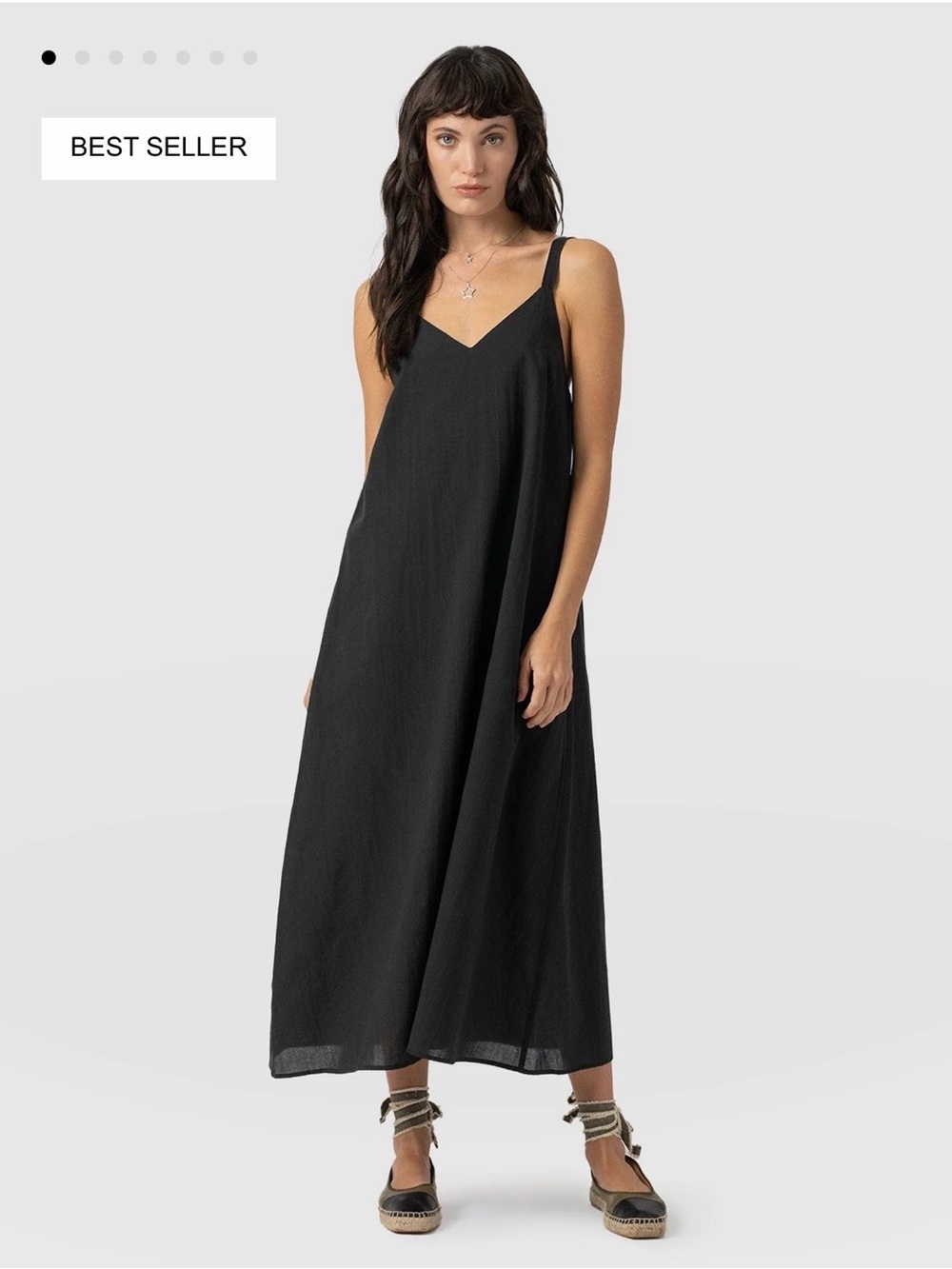 Saint + Sofia Candice A Line Maxi Dress in Black NWT Size US 2